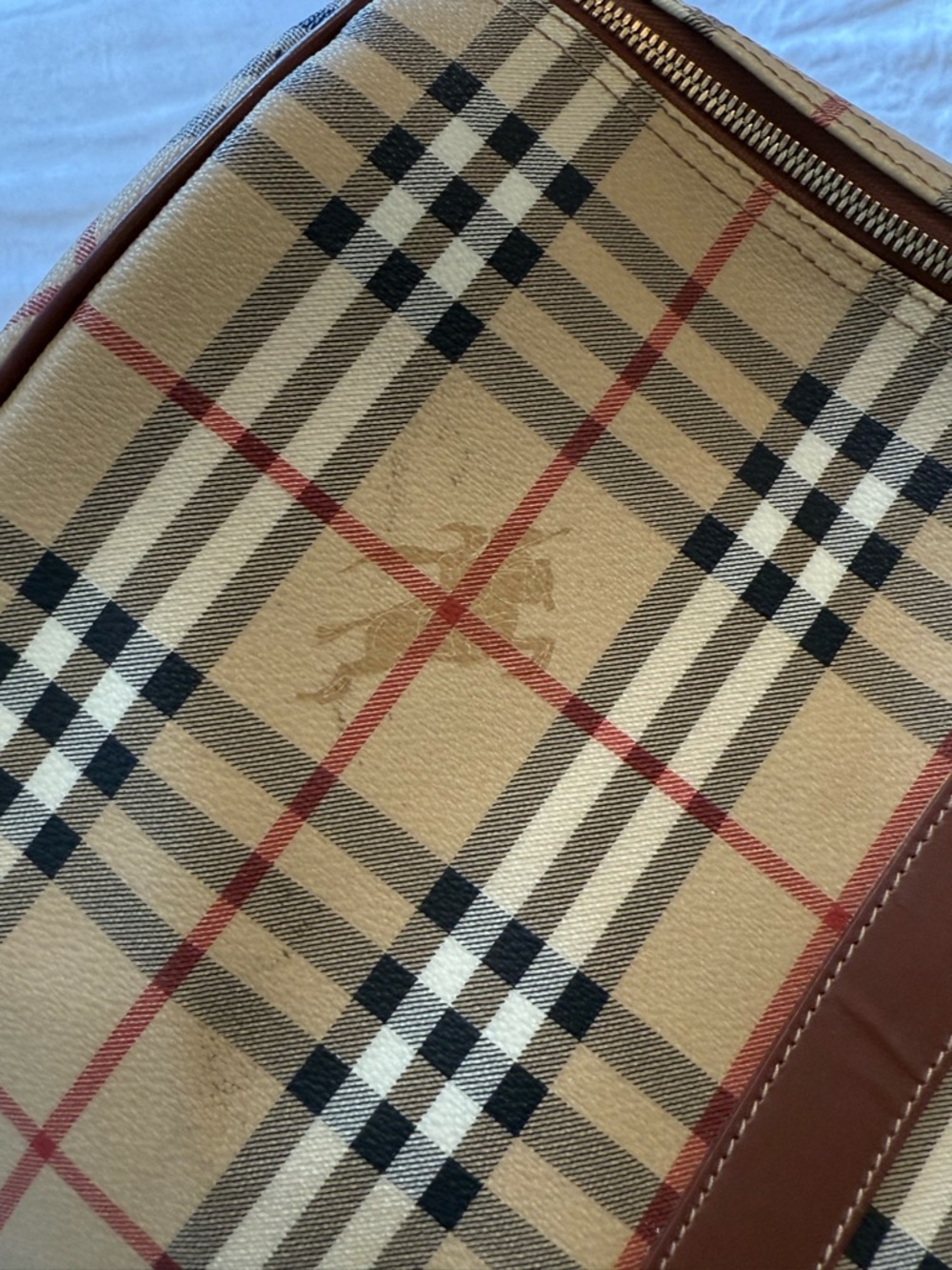 BURBERRY Haymarket Check Holdall Duffle Bag. Lightly used. PVC Coated Canvas - Picture 9 of 16